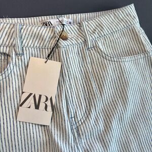 New Women's Zara Z1975 Pinstripe Pants | Size‎ 2 | Straight Leg